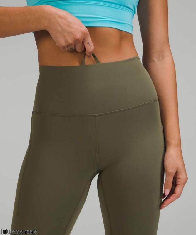 Lululemon Damen DELULU061 | Lululemon Deutschland Johannisbrotbraun Wunderzug Hohe Strumpfhose Mit Taschen 25